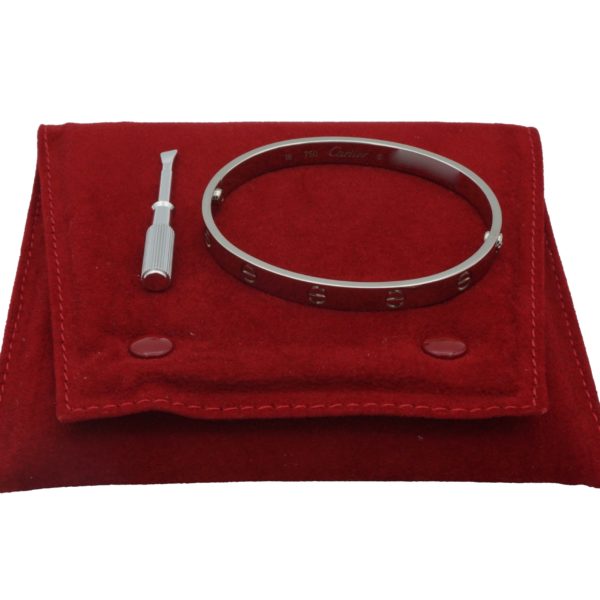 BRACELETS CARTIER LOVE OR GRIS 18K TAILLE 18