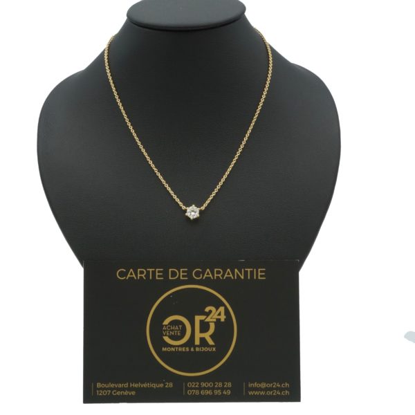 COLLIER-PENDENTIF SOLITAIRE OR JAUNE 18K
