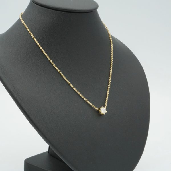 COLLIER-PENDENTIF SOLITAIRE OR JAUNE 18K – Image 3