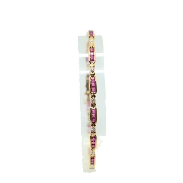 BRACELETS TENNIS DIAMANTS & RUBIS OR JAUNE 18K – Image 3