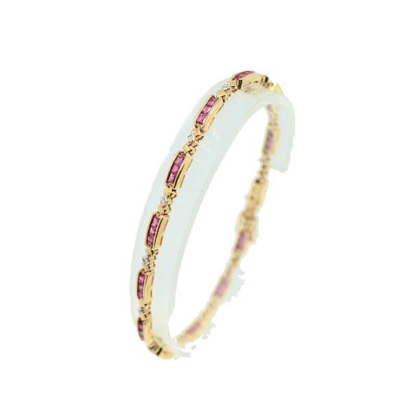 BRACELETS TENNIS DIAMANTS & RUBIS OR JAUNE 18K – Image 2