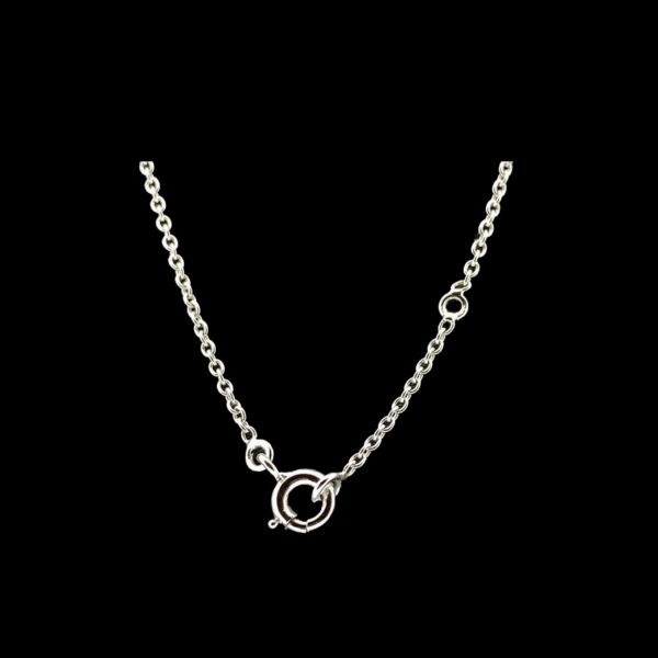 COLLIER-PENDENTIF  SOLITAIRE OR GRIS 18K ET DIAMANT TAILLE POIRE 0.50CTS LONGUEUR 42CM – Image 5