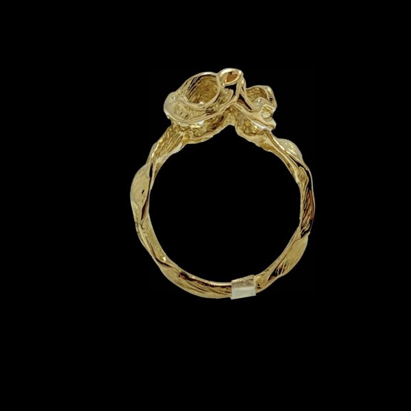 BAGUE GILBERT ALBERT POUR PERLES INTERCHANGEABLES OR JAUNE 18K TAILLE 57 – Image 2