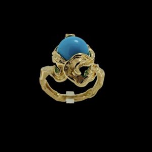 BAGUE GILBERT ALBERT POUR PERLES INTERCHANGEABLES OR JAUNE 18K TAILLE 57
