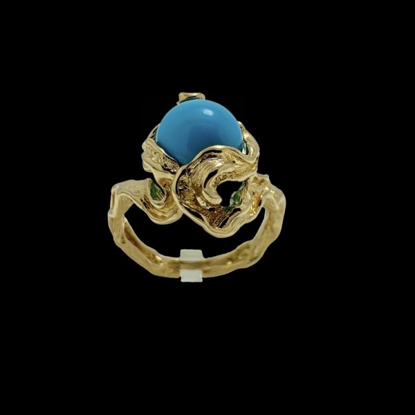 BAGUE GILBERT ALBERT POUR PERLES INTERCHANGEABLES OR JAUNE 18K TAILLE 57