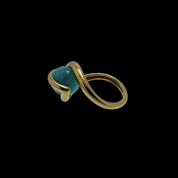 BAGUE GILBERT ALBERT POUR PERLES INTERCHANGEABLES OR JAUNE 18K TAILLE 52 – Image 6