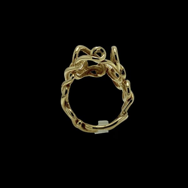 BAGUE GILBERT ALBERT POUR PERLES INTERCHANGEABLES OR JAUNE 18K TAILLE 54 – Image 7