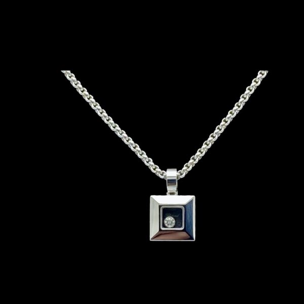 COLLIER-PENDENTIF CHOPARD PENDENTIF HAPPY DIAMONDS ICONS OR GRIS 18K ET DIAMANT