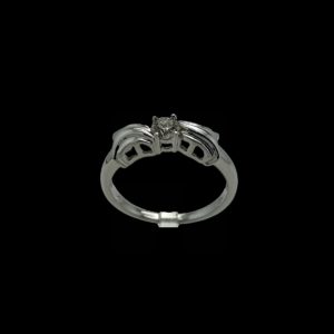 BAGUE SOLITAIRES DIAMANT 0,25CT. TOP WESSELTON OR GRIS 18K/750