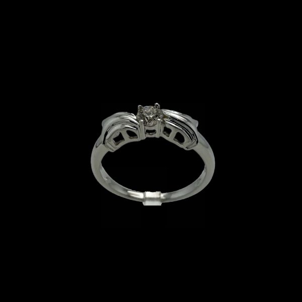BAGUE SOLITAIRES DIAMANT 0,25CT. TOP WESSELTON OR GRIS 18K/750