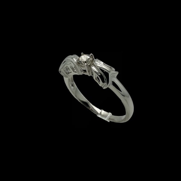 BAGUE SOLITAIRES DIAMANT 0,25CT. TOP WESSELTON OR GRIS 18K/750 – Image 2