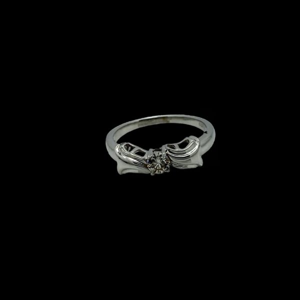 BAGUE SOLITAIRES DIAMANT 0,25CT. TOP WESSELTON OR GRIS 18K/750 – Image 4