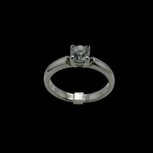 BAGUE SOLITAIRES BUCHERER DIAMANT 0,45CT. TOP WESSELTON OR GRIS 18K/750