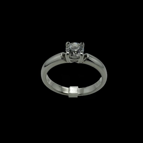 BAGUE SOLITAIRES BUCHERER DIAMANT 0,45CT. TOP WESSELTON OR GRIS 18K/750