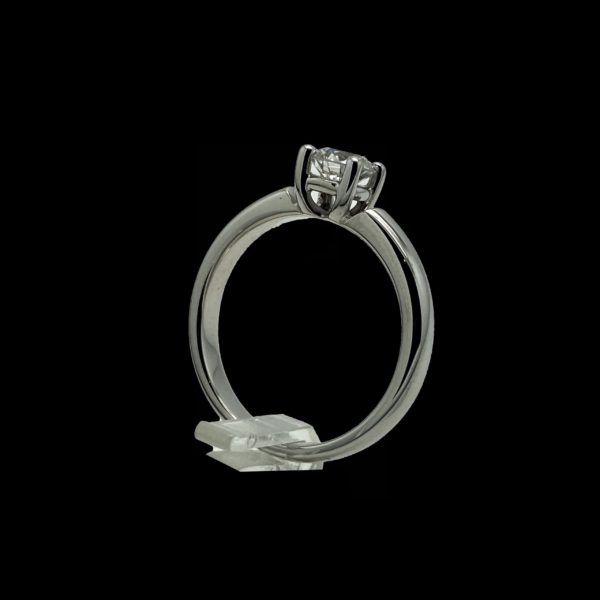 BAGUE SOLITAIRES BUCHERER DIAMANT 0,45CT. TOP WESSELTON OR GRIS 18K/750 – Image 3