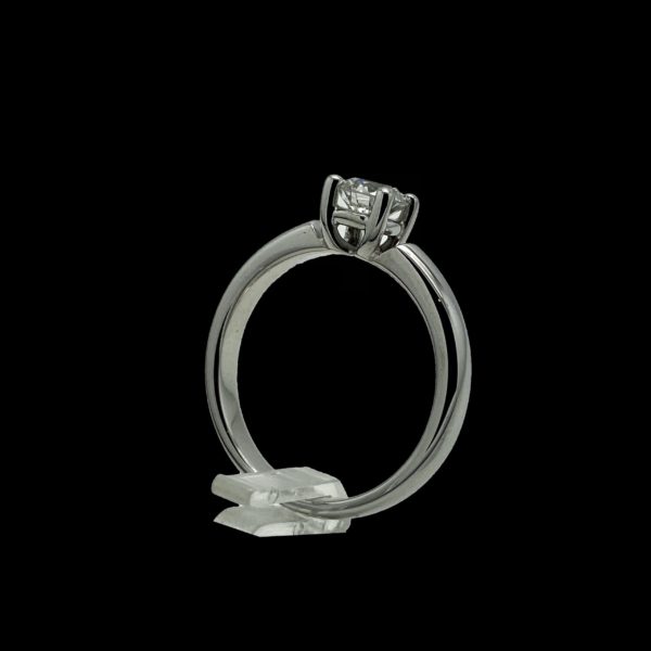 BAGUE SOLITAIRES BUCHERER DIAMANT 0,45CT. TOP WESSELTON OR GRIS 18K/750 – Image 4
