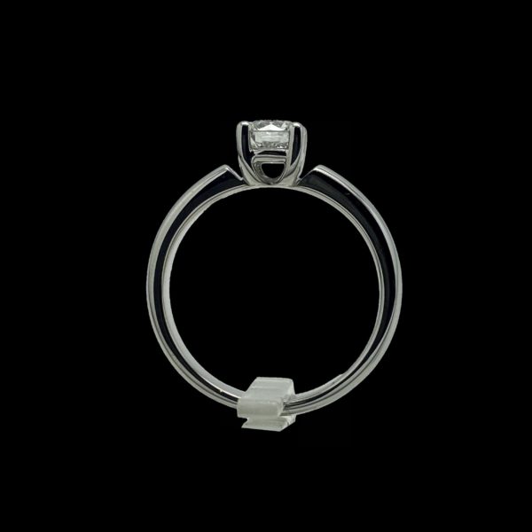 BAGUE SOLITAIRES BUCHERER DIAMANT 0,45CT. TOP WESSELTON OR GRIS 18K/750 – Image 5