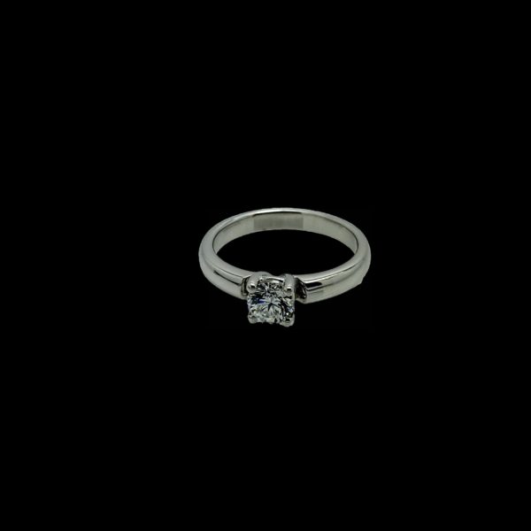 BAGUE SOLITAIRES BUCHERER DIAMANT 0,45CT. TOP WESSELTON OR GRIS 18K/750 – Image 7