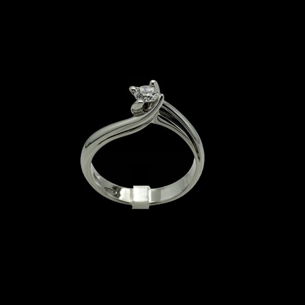 BAGUE SOLITAIRES VAGUE DIAMANT 0,20CT. TOP WESSELTON OR GRIS 18K
