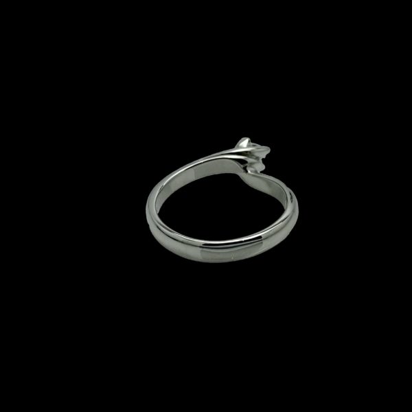BAGUE SOLITAIRES VAGUE DIAMANT 0,20CT. TOP WESSELTON OR GRIS 18K – Image 6