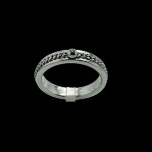 BAGUE PIAGET POSSESSION SERTIE D'UN DIAMANT OR GRIS 18K TAILLE 53