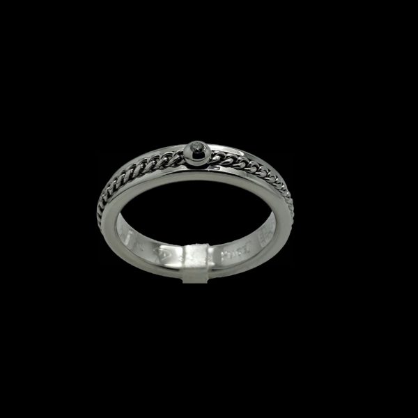 BAGUE PIAGET POSSESSION SERTIE D'UN DIAMANT OR GRIS 18K TAILLE 53 – Image 6