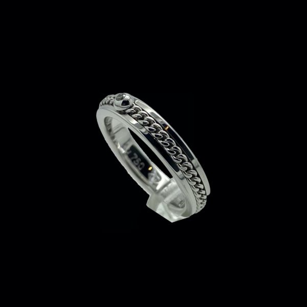 BAGUE PIAGET POSSESSION SERTIE D'UN DIAMANT OR GRIS 18K TAILLE 53 – Image 2