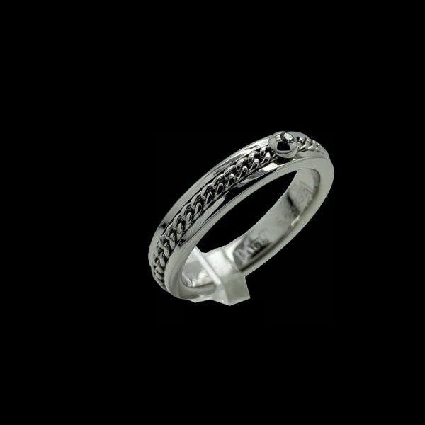 BAGUE PIAGET POSSESSION SERTIE D'UN DIAMANT OR GRIS 18K TAILLE 53 – Image 3