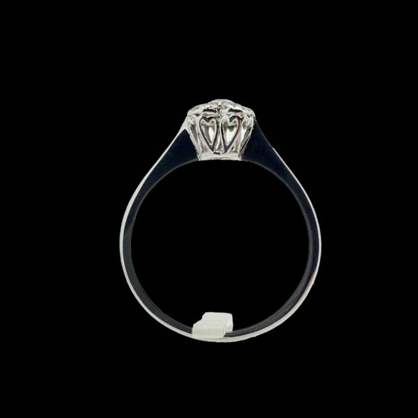 BAGUE BOUQUET DE DIAMANTS COEUR 0,40CT. ET OR GRIS 18K TAILLE 54 – Image 3