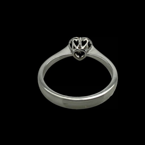 BAGUE BOUQUET DE DIAMANTS COEUR 0,40CT. ET OR GRIS 18K TAILLE 54 – Image 7