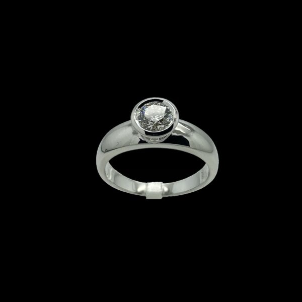 BAGUE SOLITAIRES KURZ DIAMANT TAILLE BRILLANT 0,75CT. GIA OR BLANC 18K/750 TAILLE 56 – Image 5