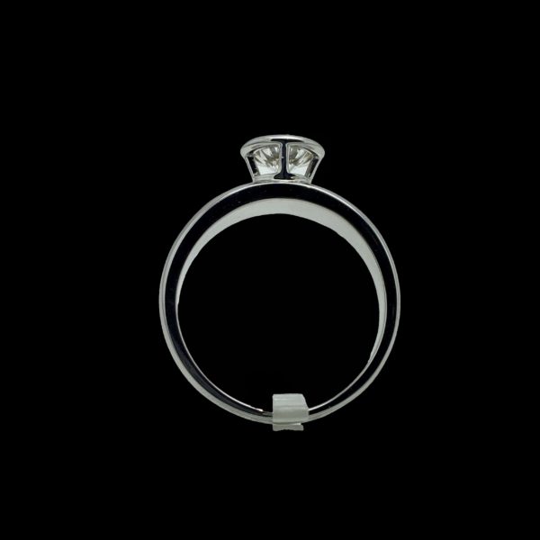 BAGUE SOLITAIRES KURZ DIAMANT TAILLE BRILLANT 0,75CT. GIA OR BLANC 18K/750 TAILLE 56 – Image 2