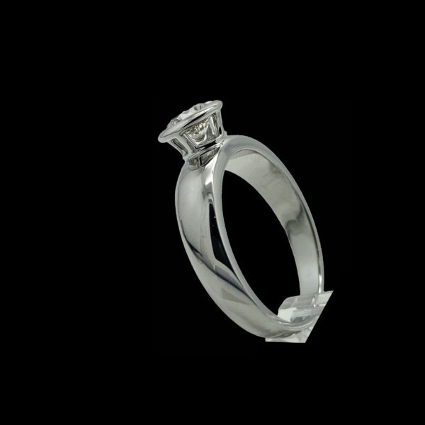 BAGUE SOLITAIRES KURZ DIAMANT TAILLE BRILLANT 0,75CT. GIA OR BLANC 18K/750 TAILLE 56 – Image 3