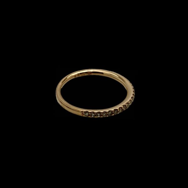 BAGUE DEMI-TOUR COMPLET SERTIE DIAMANTS OR ROSE 18K TAILLE 53 – Image 7