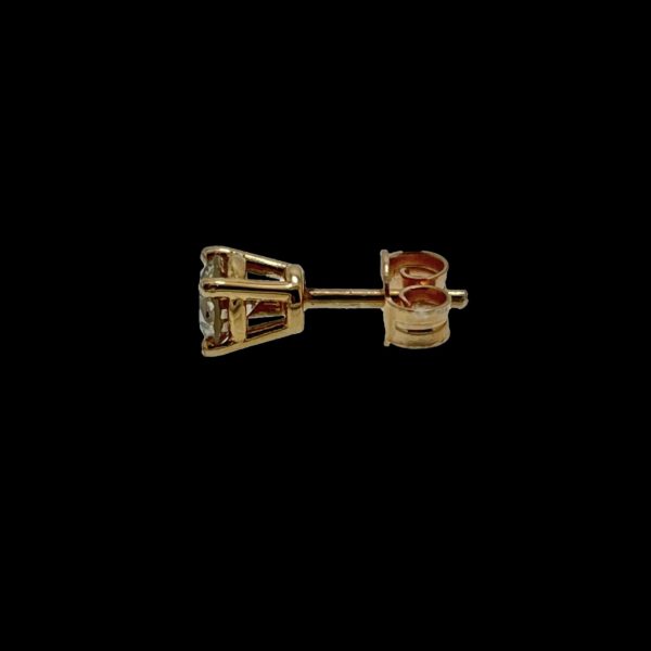 BOUCLES D'OREILLES CLOUS EN OR ROSE 18 CARATS SERTIE DE DIAMANTS 2X 0,41 CTS NATURAL FANCY LIGHT PINKISH BROWN – Image 3