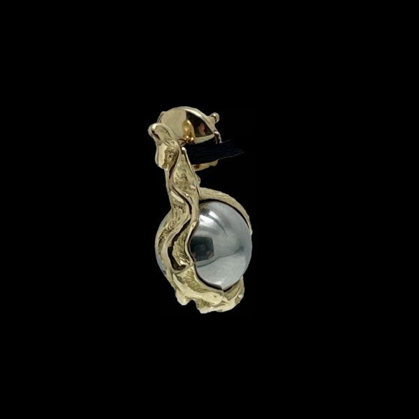 BOUCLES D'OREILLES GILBERT ALBERT POUR PERLES INTERCHANGEABLES EN OR JAUNE 18K – Image 4