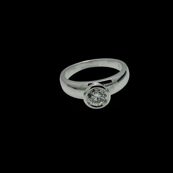 BAGUE SOLITAIRES KURZ DIAMANT TAILLE BRILLANT 0,75CT. GIA OR BLANC 18K/750 TAILLE 56 – Image 8