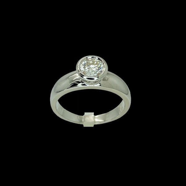BAGUE SOLITAIRES KURZ DIAMANT TAILLE BRILLANT 0,75CT. GIA OR BLANC 18K/750 TAILLE 56 – Image 7