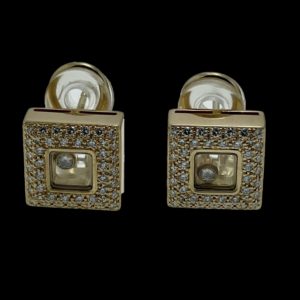 BOUCLES D'OREILLES CHOPARD HAPPY DIAMONDS EN OR JAUNE