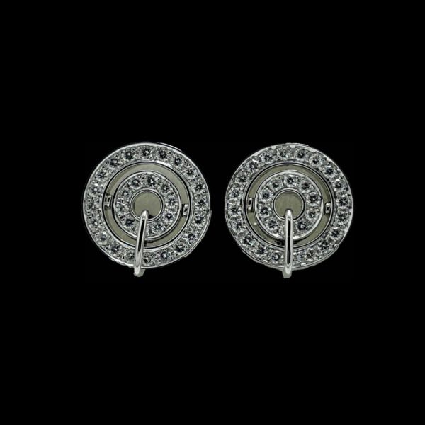 BOUCLES D'OREILLES ASTRALE EN OR GRIS SERTIE DE DIAMANTS – Image 5