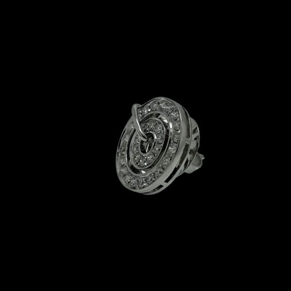 BOUCLES D'OREILLES ASTRALE EN OR GRIS SERTIE DE DIAMANTS – Image 2
