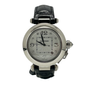CARTIER PASHA LADY OR GRIS 750 ET DIAMANTS AUTOMATIQUE Réf : 2528