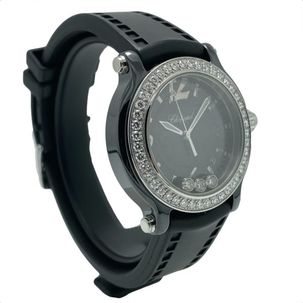 CHOPARD HAPPY SPORT HAPPY BLACK 11 CERAMIQUE DIAMANTS LIMITED EDITION 822/1000 36MM Réf. 28/8507 – Image 3