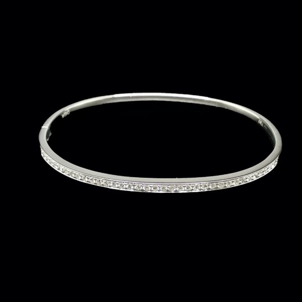 BRACELETS JONC OR GRIS 18K/750 SERTIE 37 DIAMANTS – Image 6