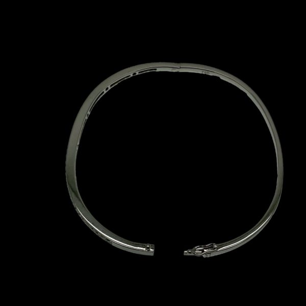 BRACELETS JONC OR GRIS 18K/750 SERTIE 37 DIAMANTS – Image 2