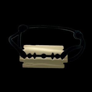 BRACELETS CORDON LAME DE RASOIR OR JAUNE 18K/750