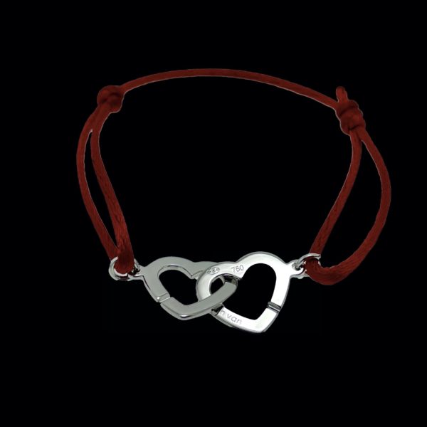 BRACELETS CORDON DOUBLE COEURS dinh van PARIS  OR GRIS 18K/750 – Image 3