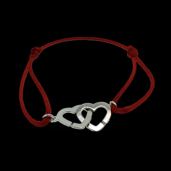 BRACELETS CORDON DOUBLE COEURS dinh van PARIS  OR GRIS 18K/750