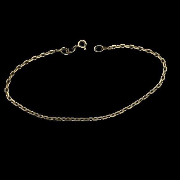 BRACELETS OR JAUNE 18K/750 MAILLE FORCAT 4 FOIS DIAMANTEE
