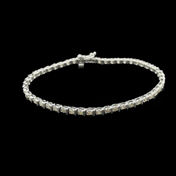 BRACELETS TENNIS SERTI DE 50 DIAMANTS ET OR GRIS 9K/333 – Image 7
